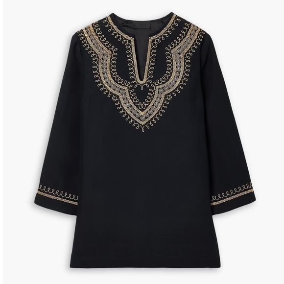 NWT NILI LOTAN Karine Embroidered Will and Silk Blend Tunic - Size 4 - Picture 1 of 9